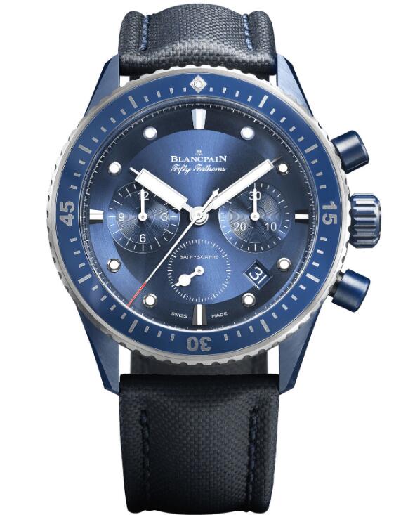 Blancpain 5200-0340-O52A Fifty Fathoms Bathyscaphe Bucherer Blue Editions luxury replica watches